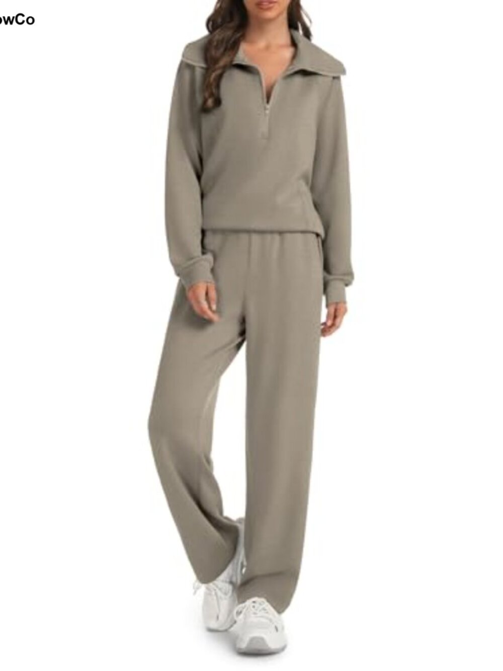 Women's 2 Piece Lounge Set Half Zip Sweatshirt Joggers Matching Tracksuit